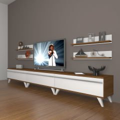 Decoraktiv Eko 270r Mdf Retro Tv Ünitesi Tv Sehpası Ceviz - Beyaz