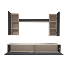 Decoraktiv Eko 5D Mdf Std Tv Ünitesi Tv Sehpası Beyaz - Antrasit