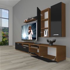 Decoraktiv Eko 5220D Slm Tv Ünitesi Tv Sehpası Ceviz - Siyah