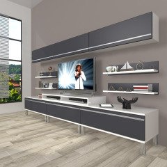 Decoraktiv Ekoflex 8Y Mdf Krom Ayaklı Tv Ünitesi Tv Sehpası