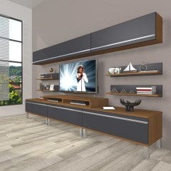 Decoraktiv Ekoflex 8Y Mdf Krom Ayaklı Tv Ünitesi Tv Sehpası