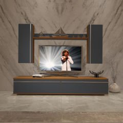 Decoraktiv Eko 5D Mdf Std Tv Ünitesi Tv Sehpası Ceviz - Antrasit