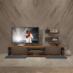 Decoraktiv Eko 4 Mdf Dvd Tv Ünitesi Tv Sehpası Ceviz - Antrasit