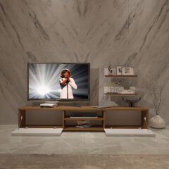 Decoraktiv Eko 4 Mdf Dvd Tv Ünitesi Tv Sehpası Ceviz - Beyaz