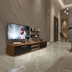 Decoraktiv Eko 4 Mdf Dvd Tv Ünitesi Tv Sehpası Ceviz - Siyah