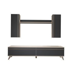 Decoraktiv Eko 5D Mdf Std Retro Tv Ünitesi Tv Sehpası Beyaz - Antrasit