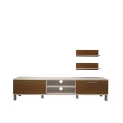 Decoraktiv Eko 4 Mdf Dvd Krom Ayaklı Tv Ünitesi Tv Sehpası Beyaz - Ceviz