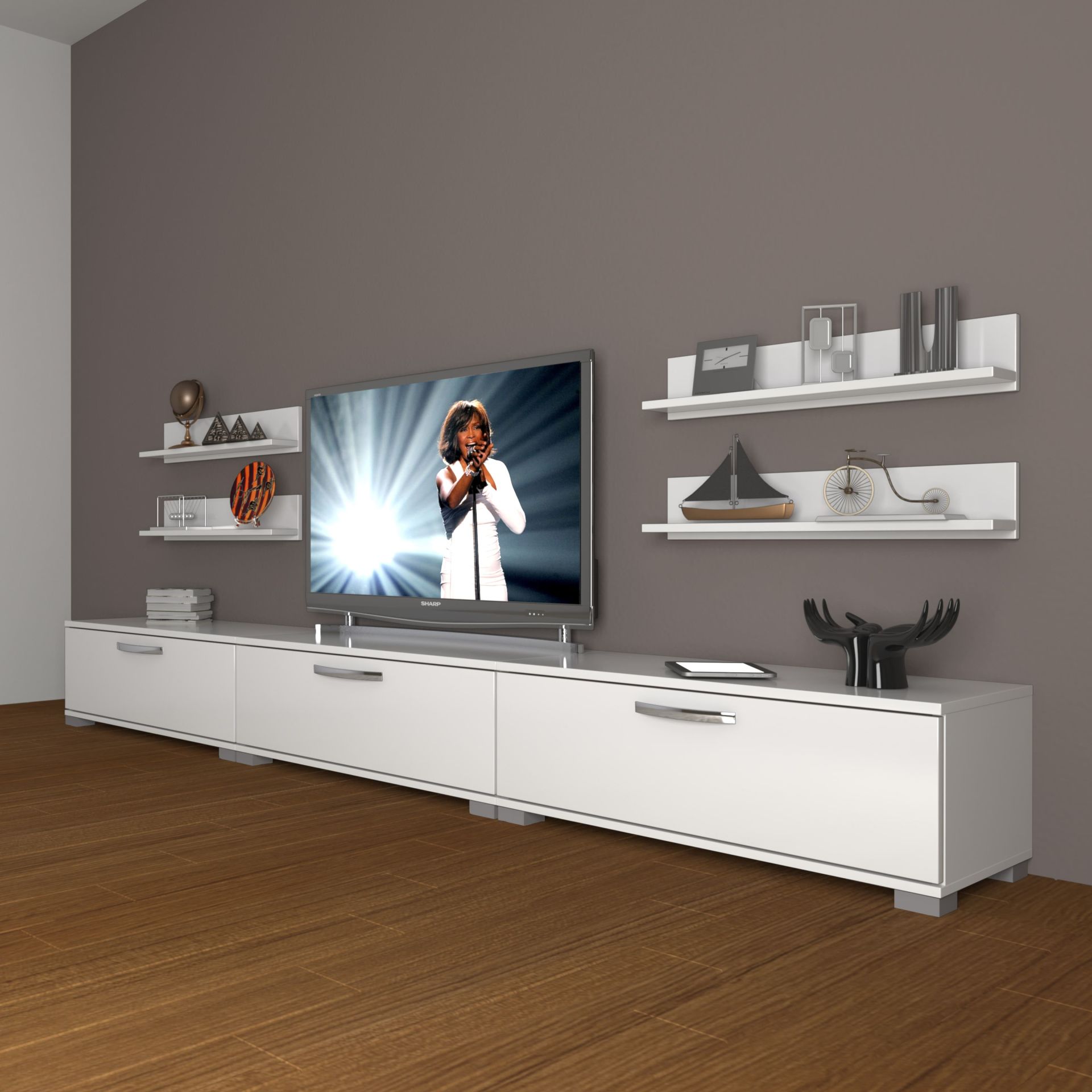Decoraktiv Eko 270r Slm Tv Ünitesi Tv Sehpası Parlak Beyaz