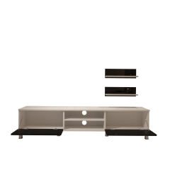 Decoraktiv Eko 4 Mdf Dvd Krom Ayaklı Tv Ünitesi Tv Sehpası Beyaz - Siyah