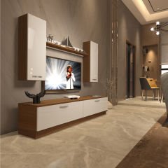 Decoraktiv Eko 5DB Slm Std Tv Ünitesi Tv Sehpası Ceviz - Beyaz