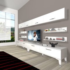 Decoraktiv Eko 360Y Slm Silver Tv Ünitesi Tv Sehpası Parlak Beyaz