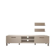 Decoraktiv Eko 4 Mdf Dvd Krom Ayaklı Tv Ünitesi Tv Sehpası Parlak Beyaz
