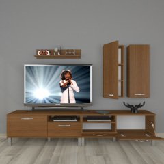Decoraktiv Eko 5220D Slm Krom Ayaklı Tv Ünitesi Tv Sehpası Ceviz