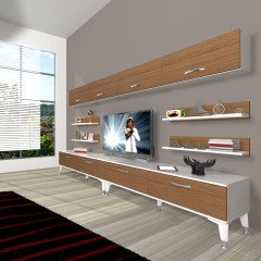 Decoraktiv Eko 360Y Slm Silver Tv Ünitesi Tv Sehpası Beyaz - Ceviz