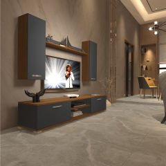 Decoraktiv Eko 5D Mdf Dvd Tv Ünitesi Tv Sehpası Ceviz - Antrasit