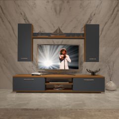 Decoraktiv Eko 5D Mdf Dvd Tv Ünitesi Tv Sehpası Ceviz - Antrasit