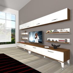 Decoraktiv Eko 360Y Slm Silver Tv Ünitesi Tv Sehpası Ceviz - Beyaz