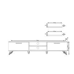 Decoraktiv Eko 4 Mdf Dvd Retro Tv Ünitesi Tv Sehpası Beyaz - Antrasit
