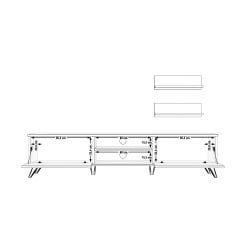 Decoraktiv Eko 4 Mdf Dvd Retro Tv Ünitesi Tv Sehpası Beyaz - Antrasit