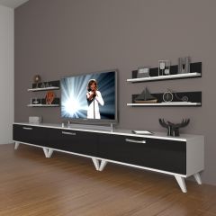 Decoraktiv Eko 270r Slm Retro Tv Ünitesi Tv Sehpası Beyaz - Siyah