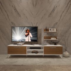 Decoraktiv Eko 4 Mdf Dvd Retro Tv Ünitesi Tv Sehpası Beyaz - Ceviz