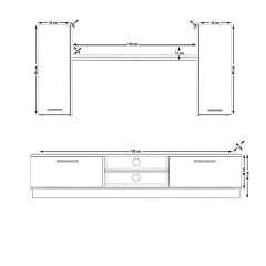 Decoraktiv Eko 5DB Slm Dvd Tv Ünitesi Tv Sehpası Ceviz