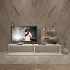 Decoraktiv Eko 4B Mdf Std Tv Ünitesi Tv Sehpası Parlak Beyaz