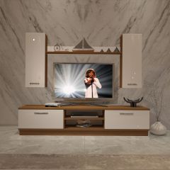 Decoraktiv Eko 5DB Slm Dvd Tv Ünitesi Tv Sehpası Ceviz - Beyaz
