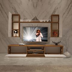 Decoraktiv Eko 5DB Slm Dvd Tv Ünitesi Tv Sehpası Ceviz - Beyaz