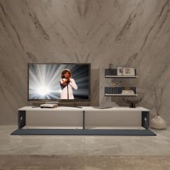 Decoraktiv Eko 4B Mdf Std Tv Ünitesi Tv Sehpası Beyaz - Antrasit