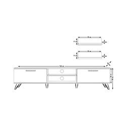 Decoraktiv Eko 4 Mdf Dvd Retro Tv Ünitesi Tv Sehpası Parlak Beyaz
