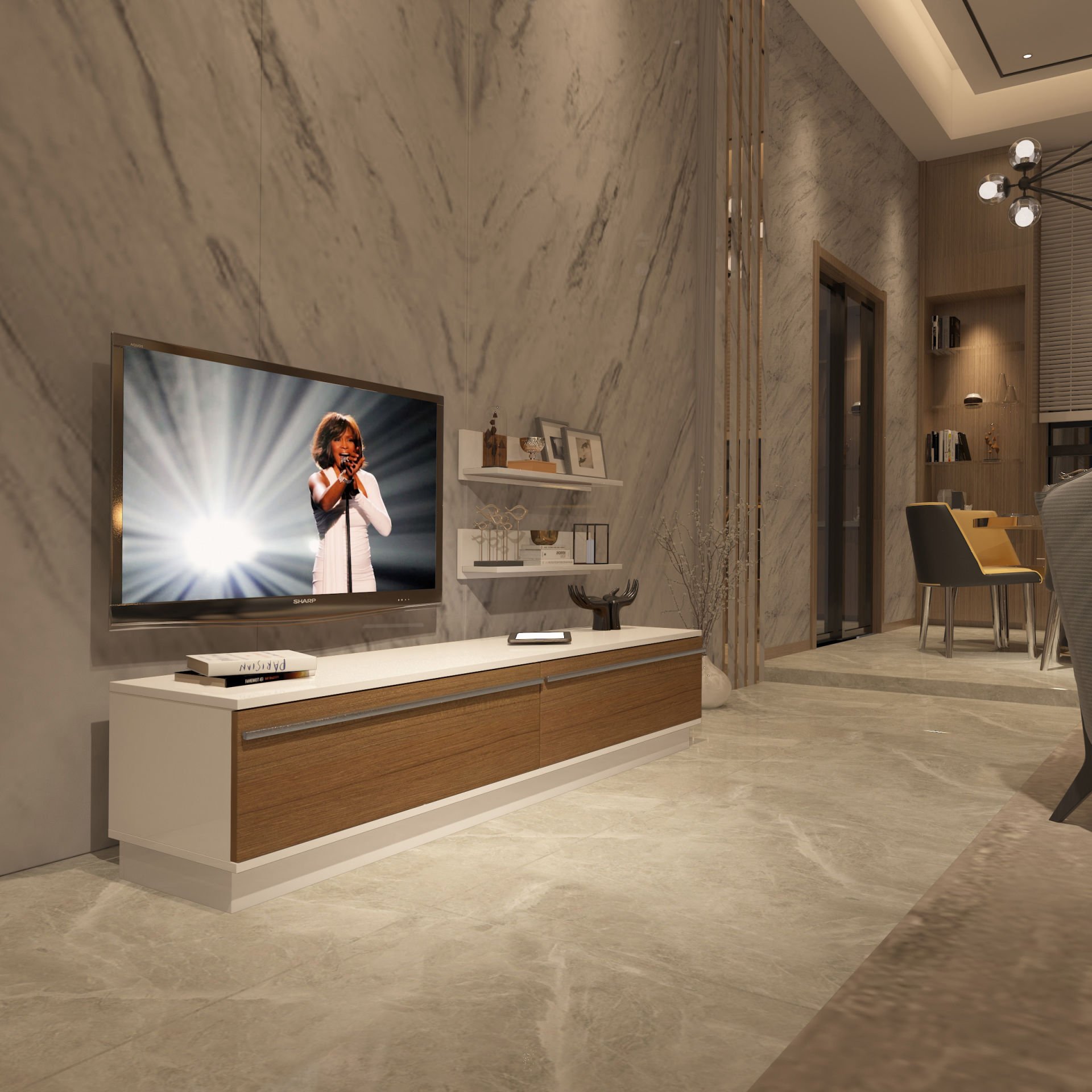 Decoraktiv Eko 4B Mdf Std Tv Ünitesi Tv Sehpası Beyaz - Ceviz