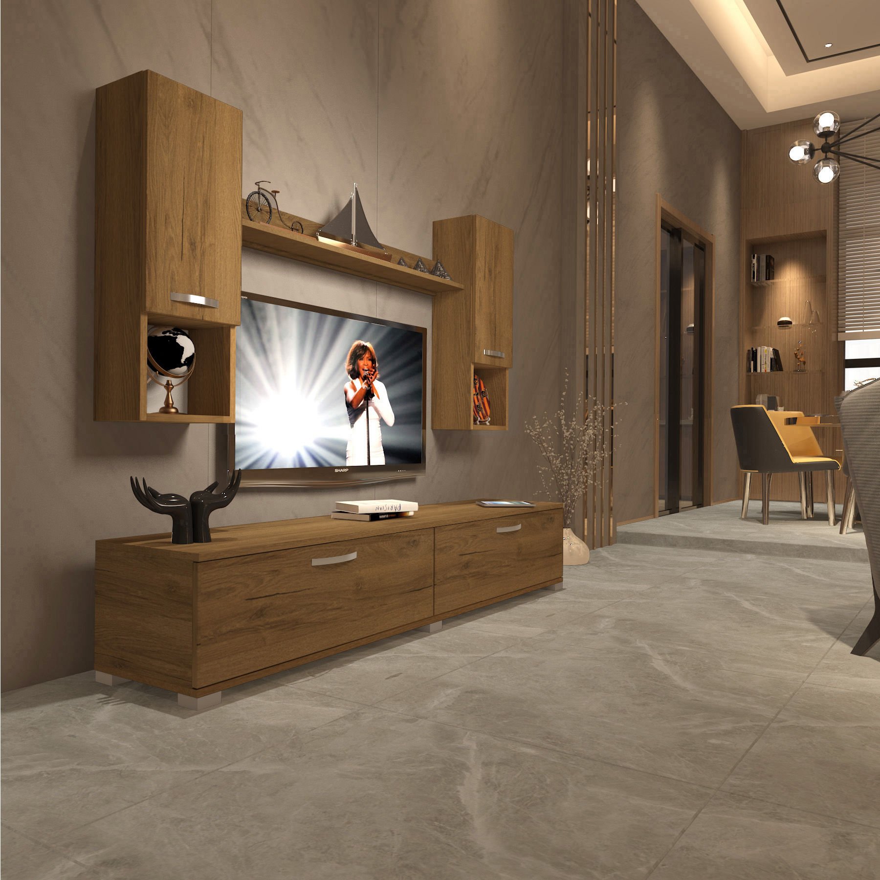 Decoraktiv Eko 5DA Mdf Std Tv Ünitesi Tv Sehpası Pera