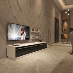 Decoraktiv Eko 4B Mdf Std Tv Ünitesi Tv Sehpası Beyaz - Siyah