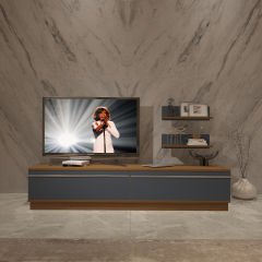 Decoraktiv Eko 4B Mdf Std Tv Ünitesi Tv Sehpası Ceviz - Antrasit