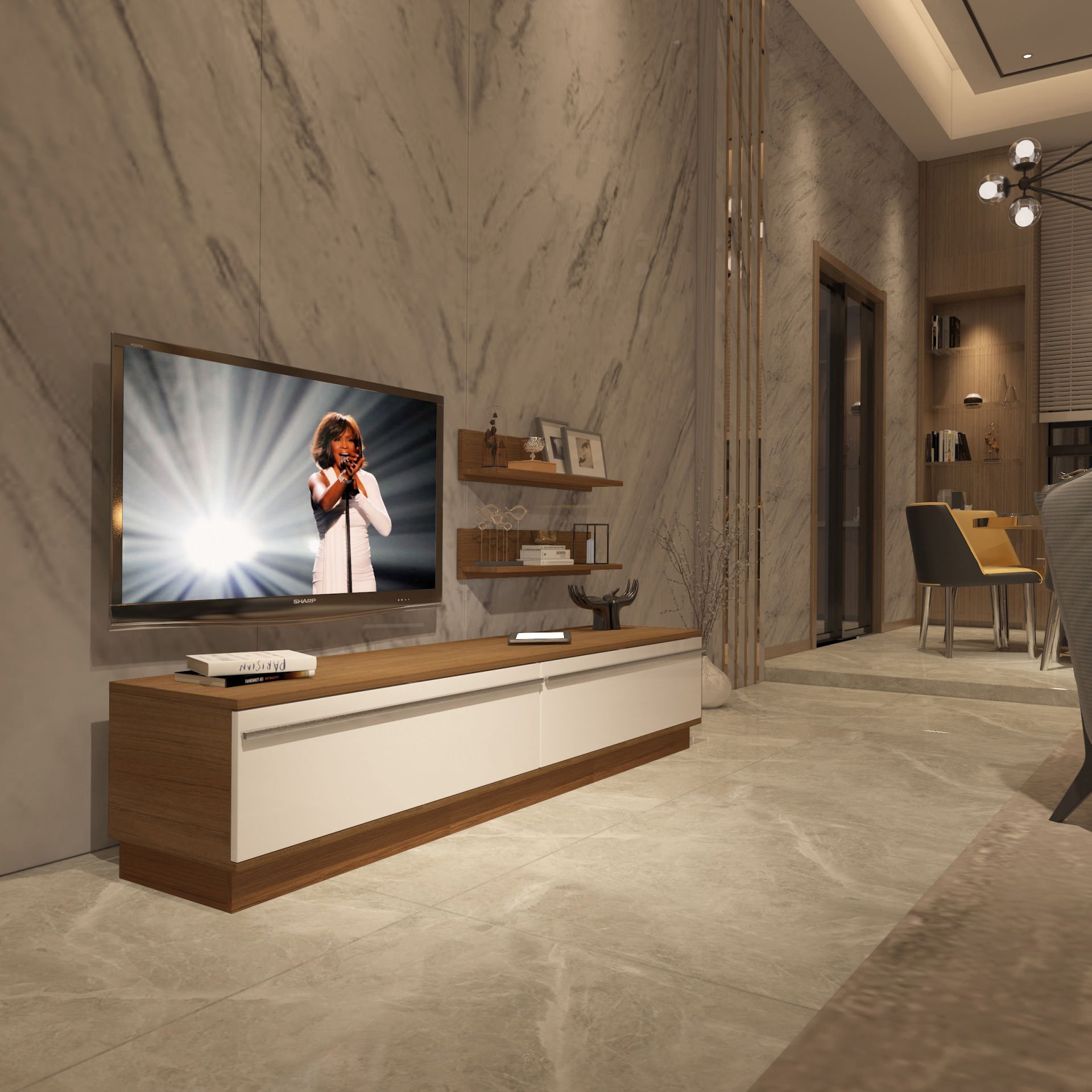 Decoraktiv Eko 4B Mdf Std Tv Ünitesi Tv Sehpası Ceviz - Beyaz