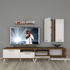 Decoraktiv Eko 5220D Slm Retro Tv Ünitesi Tv Sehpası Ceviz - Beyaz