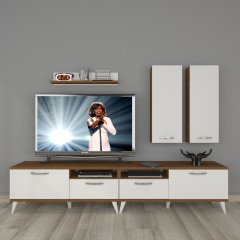 Decoraktiv Eko 5220D Slm Retro Tv Ünitesi Tv Sehpası Ceviz - Beyaz