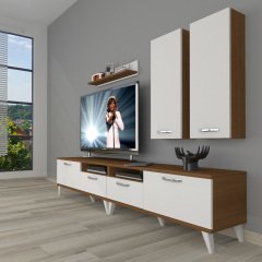 Decoraktiv Eko 5220D Slm Retro Tv Ünitesi Tv Sehpası Ceviz - Beyaz