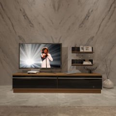 Decoraktiv Eko 4B Mdf Std Tv Ünitesi Tv Sehpası Ceviz - Siyah
