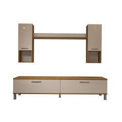 Decoraktiv Eko 5DA Mdf Std Krom Ayaklı Tv Ünitesi Tv Sehpası Pera - Beyaz