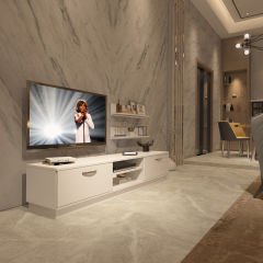 Decoraktiv Eko 4B Mdf Dvd Tv Ünitesi Tv Sehpası Parlak Beyaz