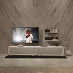 Decoraktiv Eko 4 Slm Std Tv Ünitesi Tv Sehpası Beyaz - Siyah