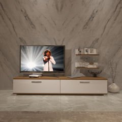Decoraktiv Eko 4 Slm Std Tv Ünitesi Tv Sehpası Ceviz - Beyaz
