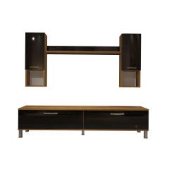 Decoraktiv Eko 5DA Mdf Std Krom Ayaklı Tv Ünitesi Tv Sehpası Pera - Siyah
