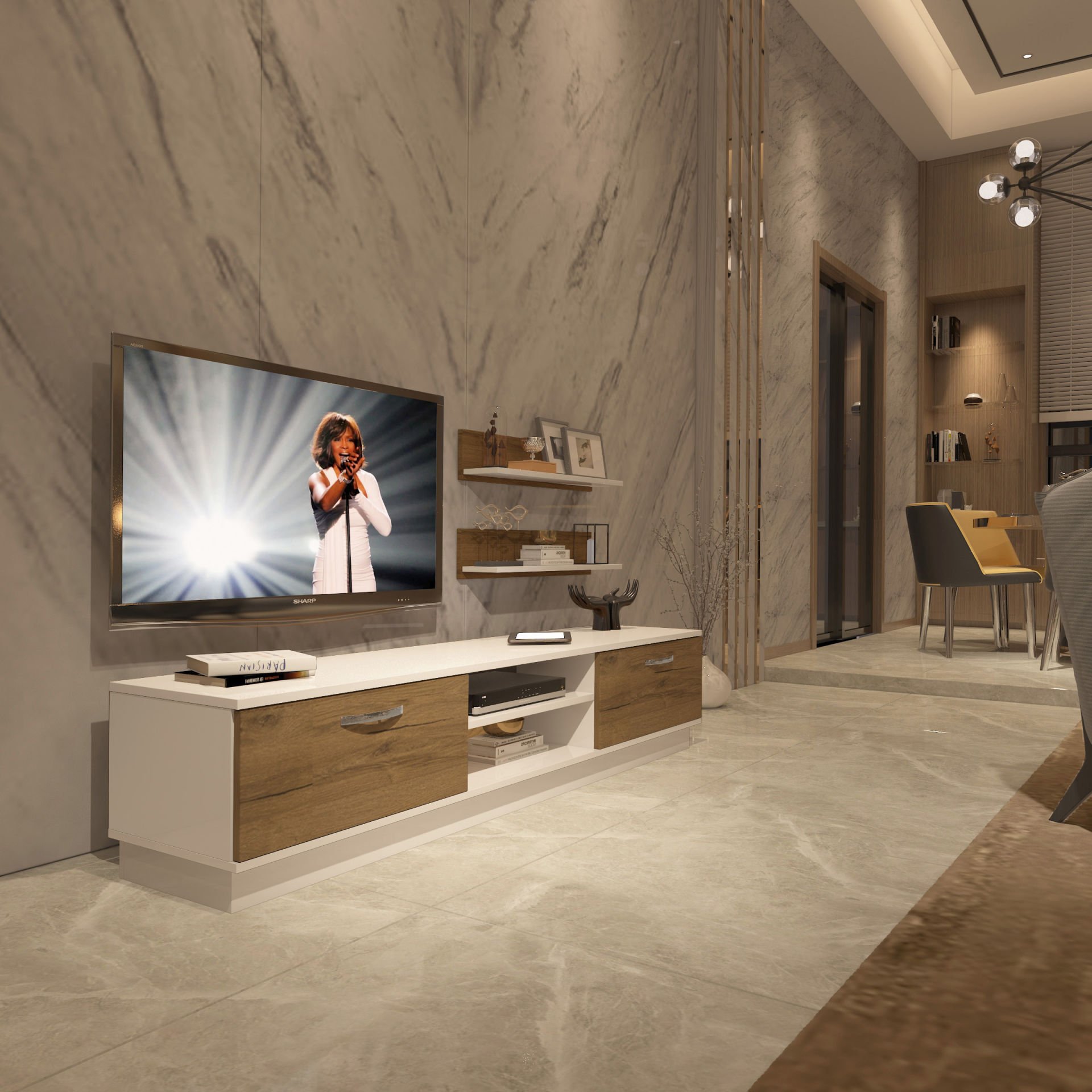 Decoraktiv Eko 4B Mdf Dvd Tv Ünitesi Tv Sehpası Beyaz - Pera