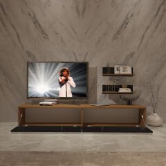 Decoraktiv Eko 4 Slm Std Tv Ünitesi Tv Sehpası Ceviz - Siyah