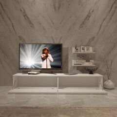 Decoraktiv Eko 4 Slm Std Tv Ünitesi Tv Sehpası Parlak Beyaz