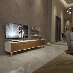 Decoraktiv Eko 4 Slm Std Krom Ayaklı Tv Ünitesi Tv Sehpası