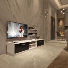 Decoraktiv Eko 4B Mdf Dvd Tv Ünitesi Tv Sehpası Beyaz - Siyah